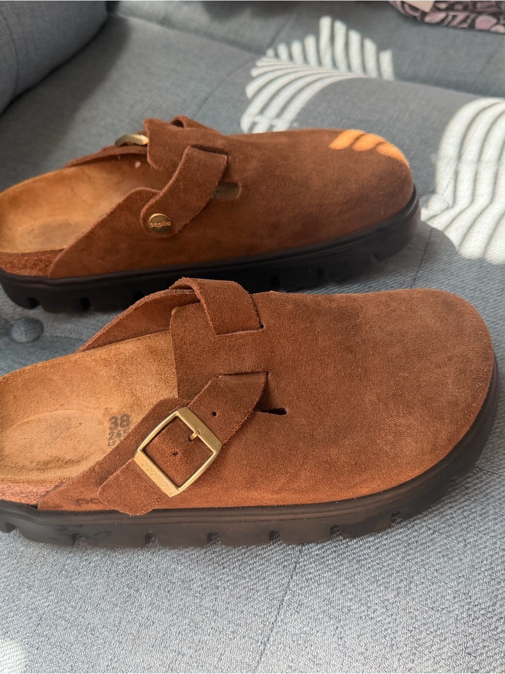 Papillio (Birkenstock brand) Brown Suede Clog size 38 LIKE NEW